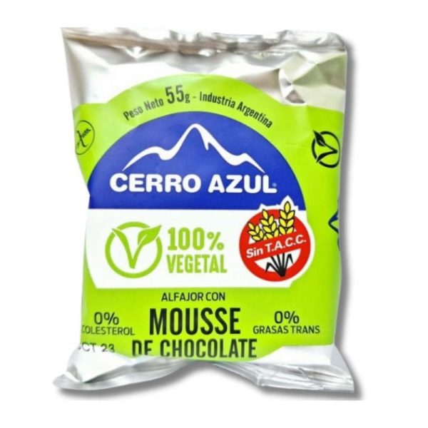 Alfajor mousse de chocolate Cerro Azul