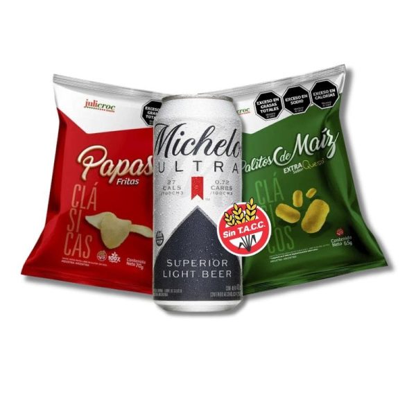 Combo Finde Libre de Gluten 2: papas, chizitos, cerveza