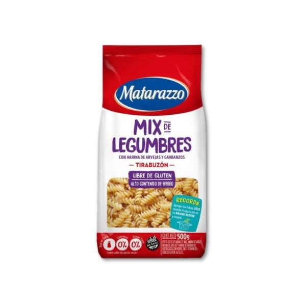 Fideos Tirabuzón Mix de Legumbres Sin Tacc Matarazzo x 500gr