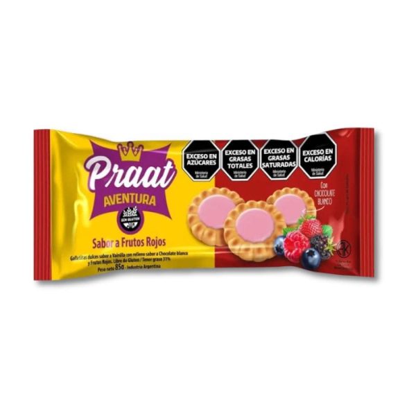 Galletitas de Vainilla y Frutos Rojos Sin TACC Praat x 85gr