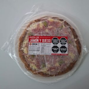 Pizza de Jamón y Queso Grande (8 porciones) Sin Gluten Coca